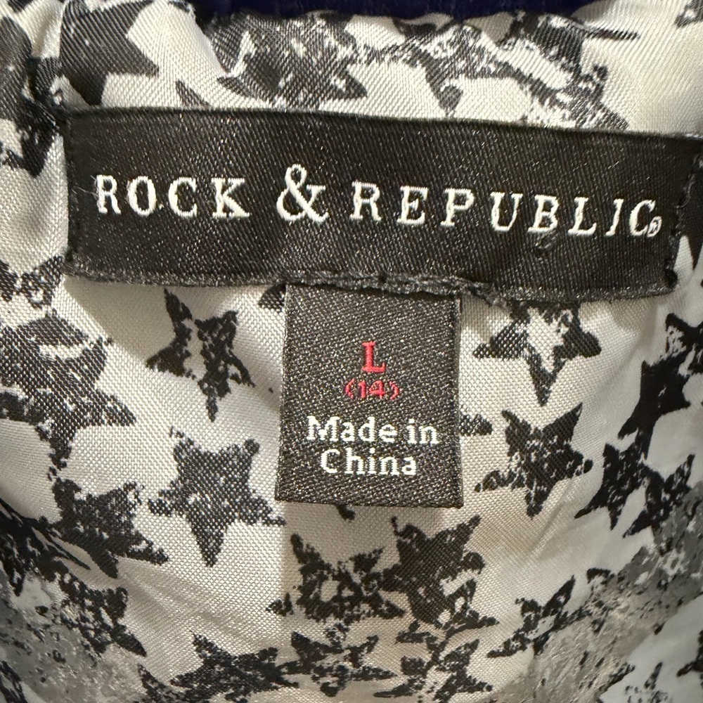 Rock & Republic Women's Velvet Stretch Blazer Jacket - Royal Blue - Picture 4 of 5